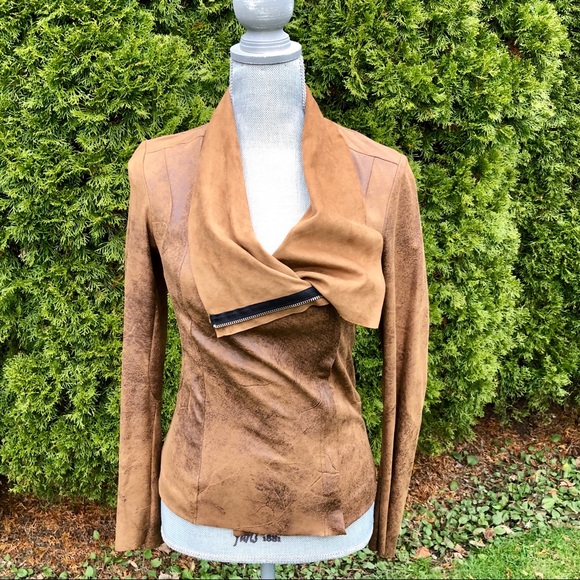 Zara Jackets & Blazers - 🆕 NWT Zara Size S Vegan Leather Brown Jacket